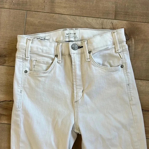 McGuire Denim White Newton Skinny Jeans Ankle Zip Sz 24 - Picture 2 of 8